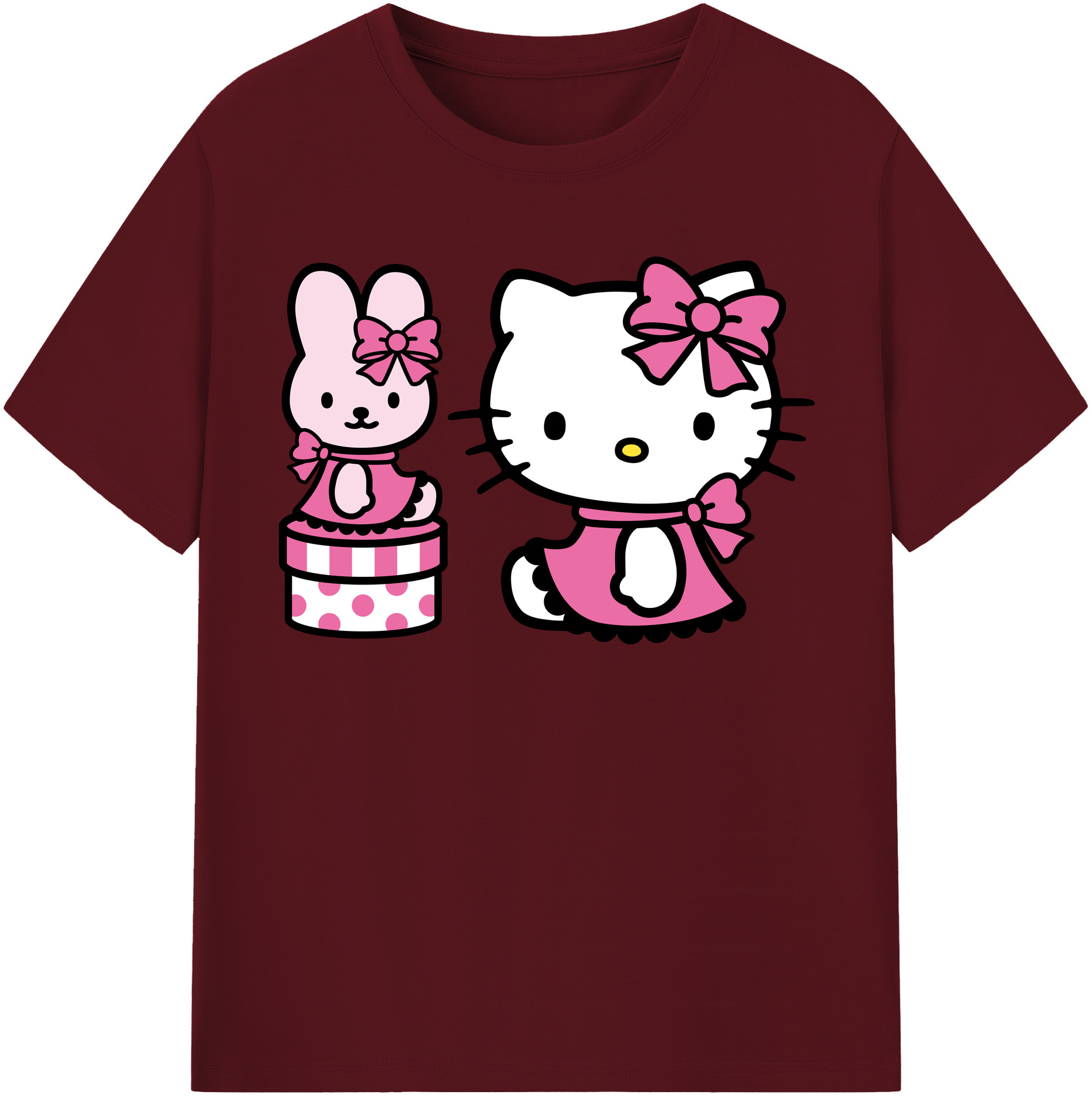 （画像用） Hello Kitty ハローキティ 綿100％半袖Tシャツ（フロントプリント）